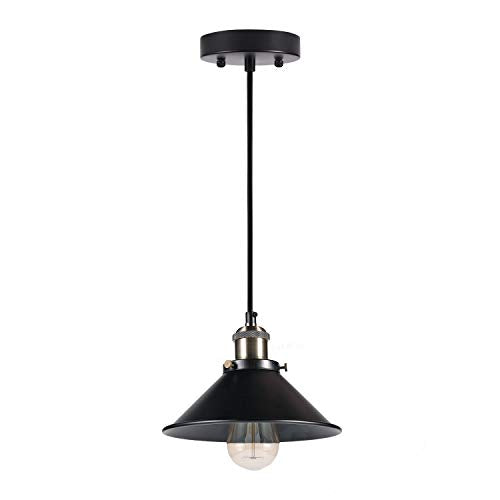 Industrial Pendant Lighting w/ Metal Rustic Bronze &  Black Finish Fixture (3 Pack)