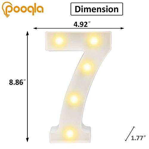 Decorative Led Light Up Numbers -White Plastic Marquee Numbers Battery Operated