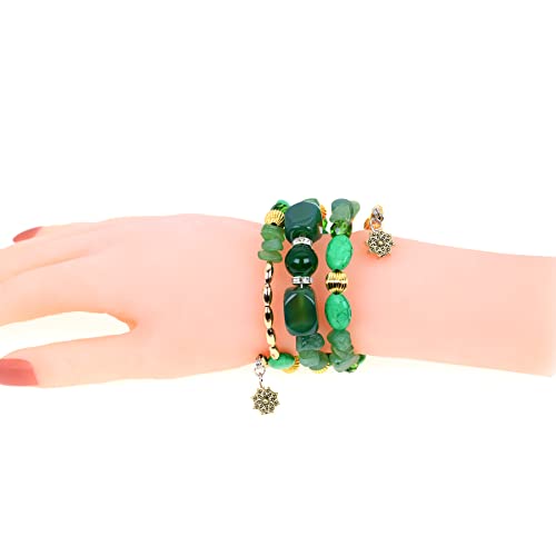 Boho Multilayer Irregular Agate Beads Charm Bracelets for Women