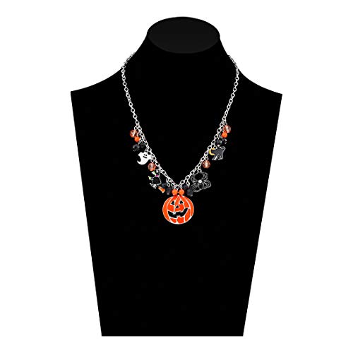 Halloween Spider Pendant Necklace Skull Bat Charms Necklace Party Ghost Chain Choker Necklaces