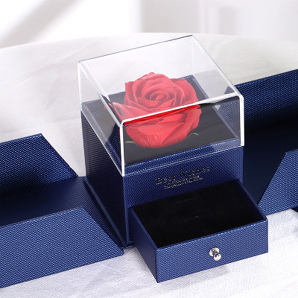 Real Handmade Preserved Rose Flower w/ Jewelry Box