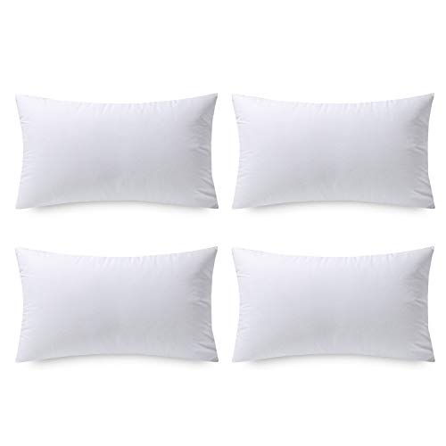 Set of 4 Hypoallergenic Square Decorative Throw Pillow Inserts