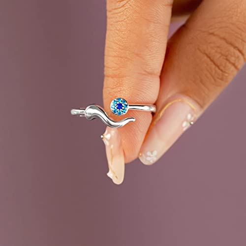 Silver Evil Eye Ring Dainty Open Adjustable Rings or Women Energy Protection Ring (silver-evil eye)