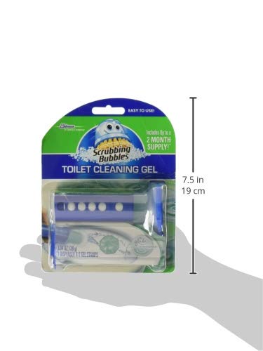 Toilet Bowl Cleaning Gel Starter Kit, Includes Dispenser and Gel, Glade Rainshower Scent, 6 Stamps