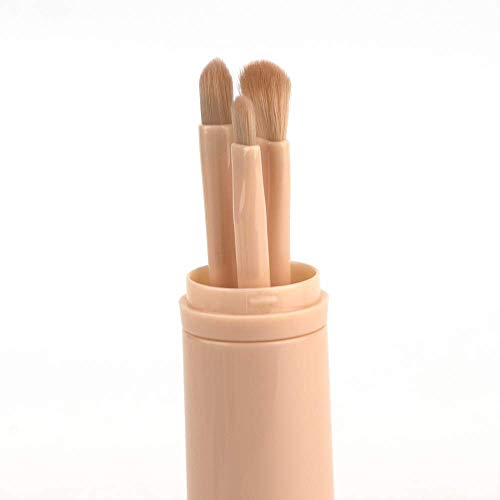 Makeup Brush Set- 4 in 1 Portable Travel Lip, Highlight, Eyeshadow, Foundation Blending & Powder Brush