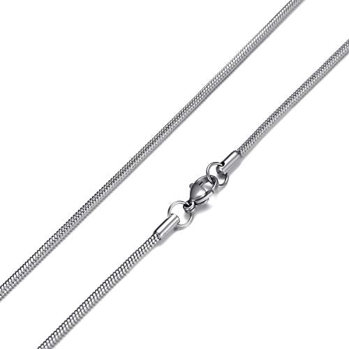 Couples Necklace Silver & Black Stainless Steel Bar Pendant Chain, Unisex