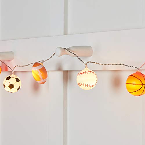 10 Sports Ball Indoor Battery Operated LED String Lights