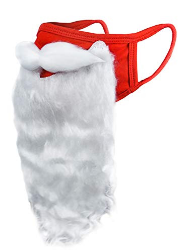 Christmas Face Mask Funny Bearded Santa Costume for Adults