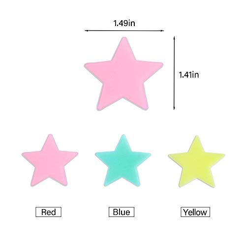 100 Pcs Glow in The Dark Luminous Stars Fluorescent Noctilucent Plastic Wall Stickers