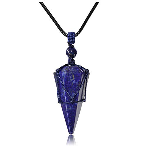 Healing Crystal GemStone Pointed Pendant Necklaces for Men/Women