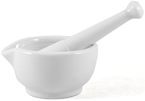 Mortar and Pestle Spice Herb Grinder Pill Crusher Set, Fine-Quality Porcelain