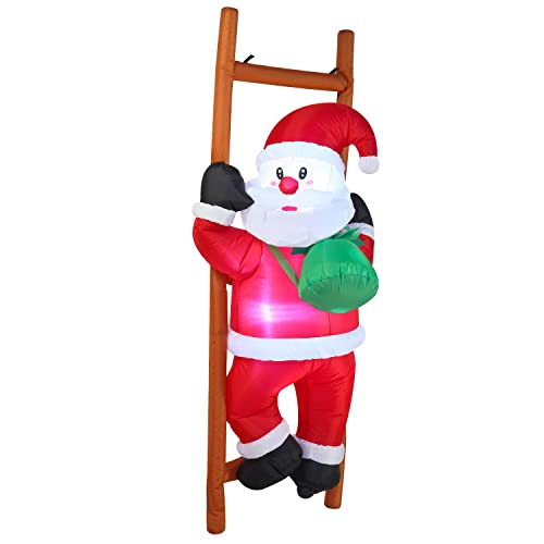 6 FT Tall Inflatable Climbing Santa with Build-in LEDs