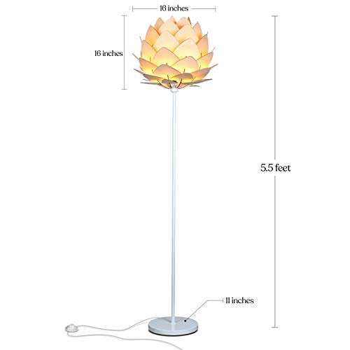 LED Floor Lamp, Great w/ Multi-Panel Wooden Shade