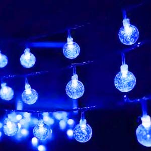 Solar String Lights 60 Led 35.6 Feet Crystal Globe  w/ 8 Lighting Modes