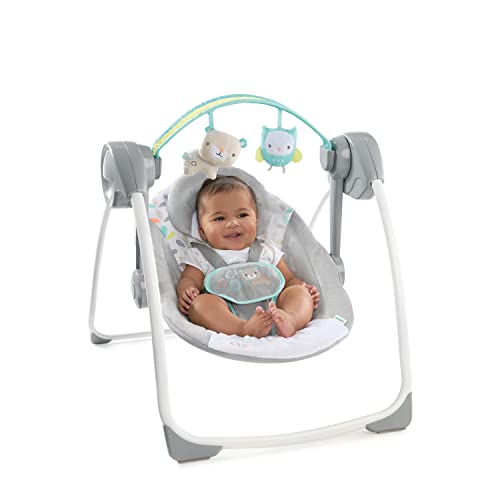 6-Speed Compact Portable Baby Swing w/ Music & Bar, Folds for Easy Travel