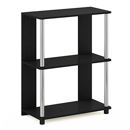 3-Tier Bookcase/Bookshelf/Display Rack w/ Stainless Steel Tubes