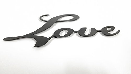 Small Love Black Metal Wall Sign for Home Decoration