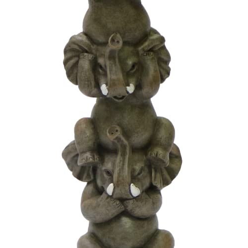 See Hear Speak No Evil Statue 9" Tall Jungle Safari Wildlife Elephants Figurine