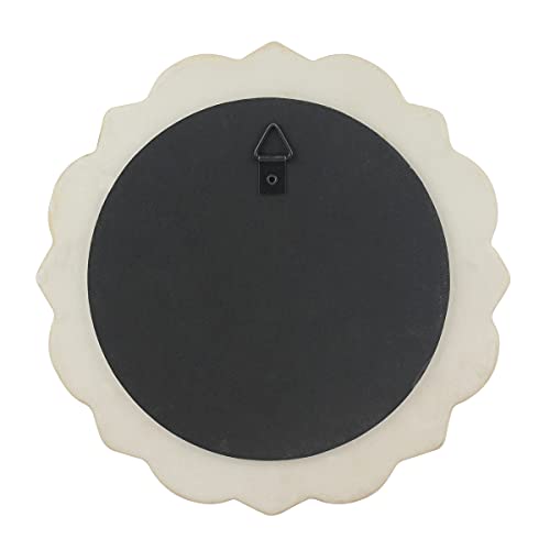 Decorative 9" Round Floral Ceramic Accent Wall Mirror