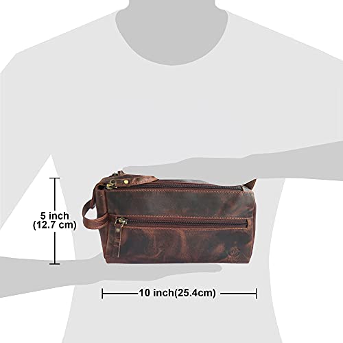 Leather Toiletry Bag - Hygiene Organizer Travel Kit