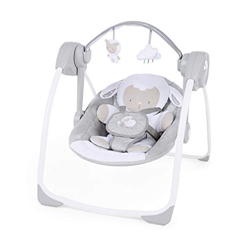 6-Speed Compact Portable Baby Swing w/ Music & Bar, Folds for Easy Travel