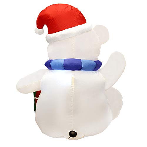 4 ft Christmas Self Inflatable Polar Bear w/  LED Lights