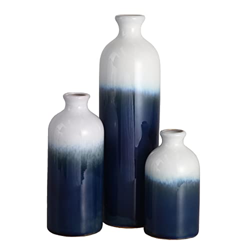 Ceramic Rustic Vase for Home Decoration , Set of 3
