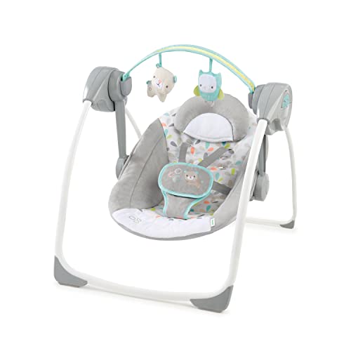 6-Speed Compact Portable Baby Swing w/ Music & Bar, Folds for Easy Travel