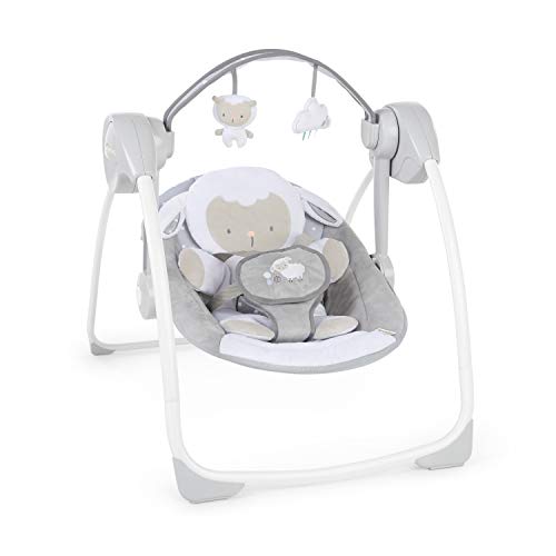 6-Speed Compact Portable Baby Swing w/ Music & Bar, Folds for Easy Travel