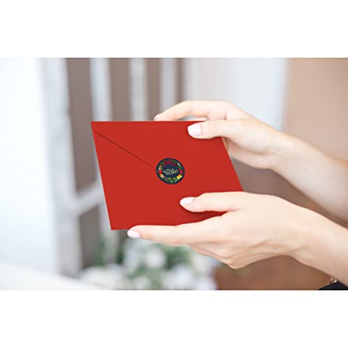 100 Modern Christmas & Happy Holiday Cards w/ Colorful Envelopes