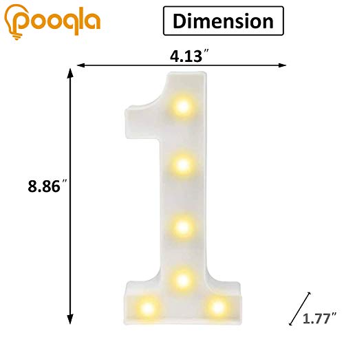 Decorative Led Light Up Numbers -White Plastic Marquee Numbers Battery Operated