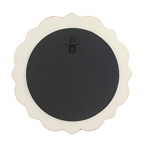 Decorative 9" Round Floral Ceramic Accent Wall Mirror