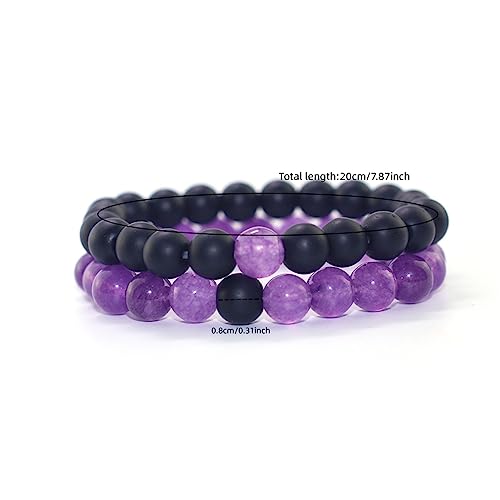 Men Women Lava Bracelet Beads Bracelet Bangle Stretch Stone Beads Bracelets Friendship Couples Gifts,