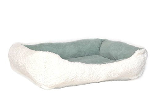 Reversible Rectangle Pet Bed w/ Dog Paw Printing, 25 by 21 inches