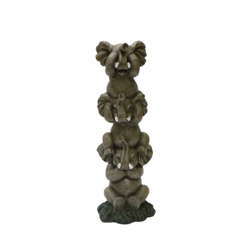 See Hear Speak No Evil Statue 9" Tall Jungle Safari Wildlife Elephants Figurine