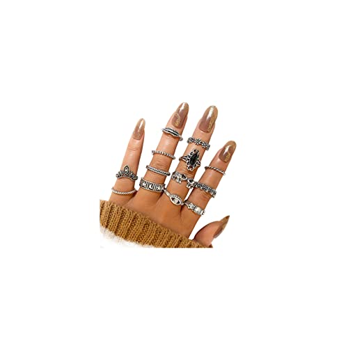 Vintage Silver Knuckle Rings Set for Women