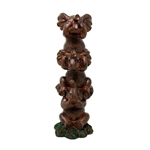 See Hear Speak No Evil Statue 9" Tall Jungle Safari Wildlife Elephants Figurine