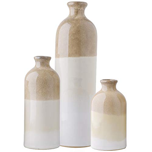 Ceramic Rustic Vase for Home Decoration , Set of 3