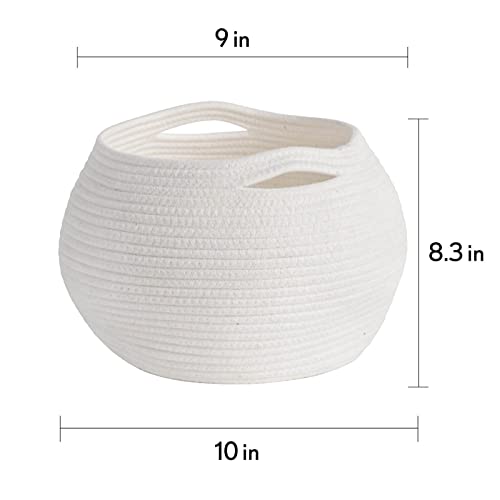 Cotton Rope Jute Round Baskets 10"D x 8.3"H