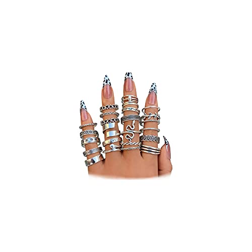 Vintage Silver Knuckle Rings Set for Women