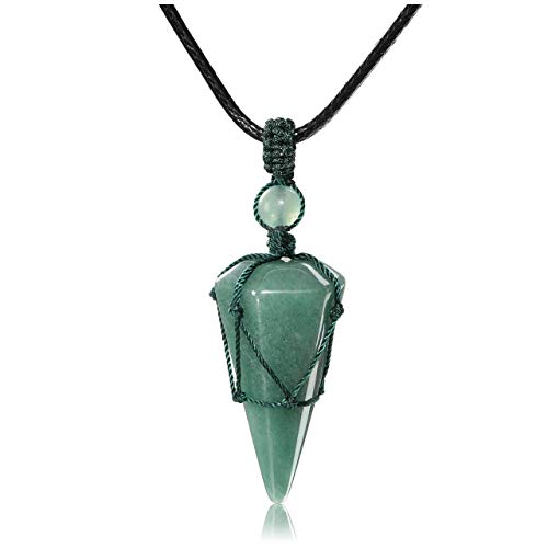 Healing Crystal GemStone Pointed Pendant Necklaces for Men/Women