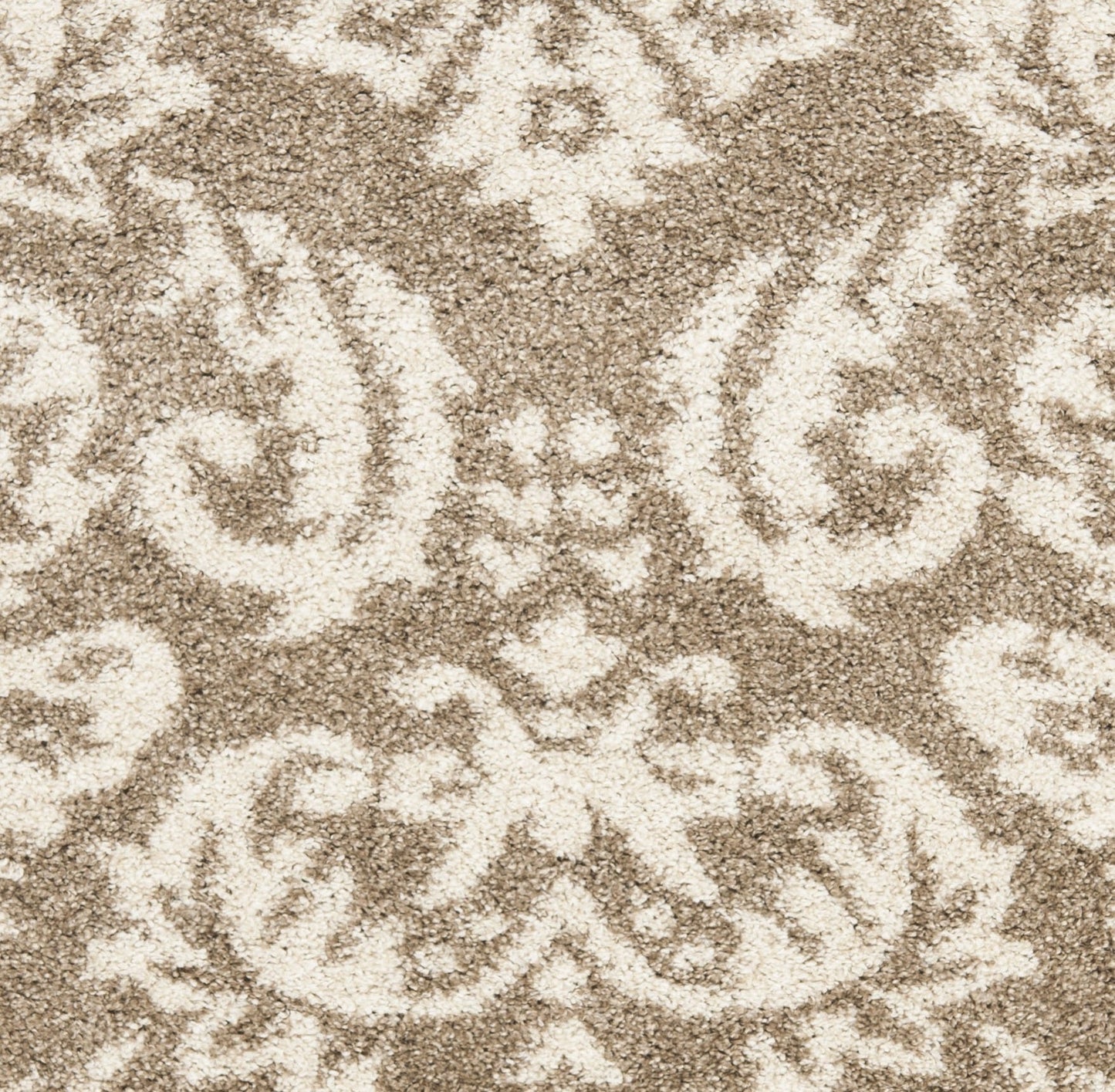 Florida Desmond Damask Plush Shag Area Rug, Beige/Cream, 3'3" x 5'3"
