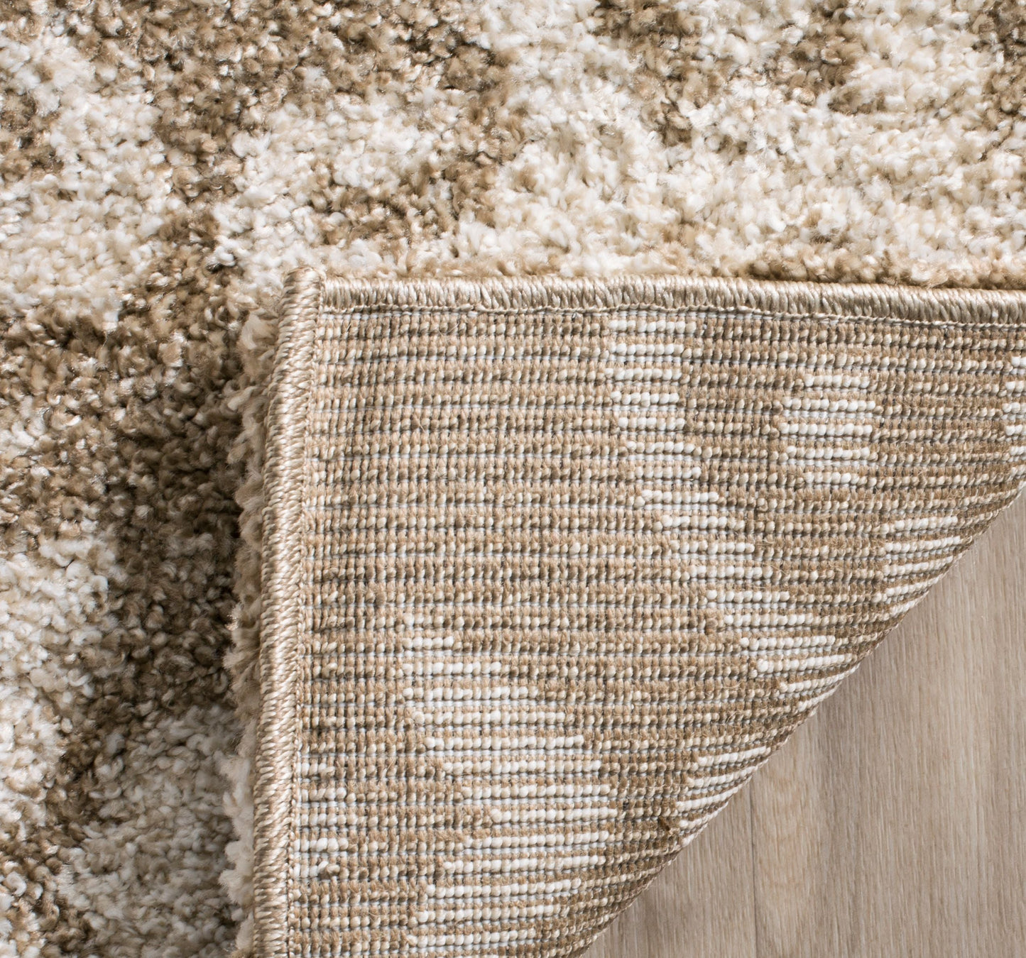 Florida Desmond Damask Plush Shag Area Rug, Beige/Cream, 3'3" x 5'3"