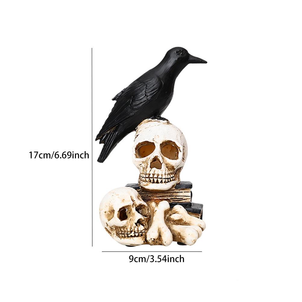 Halloween Decorations Lamp Skeleton Head Crow