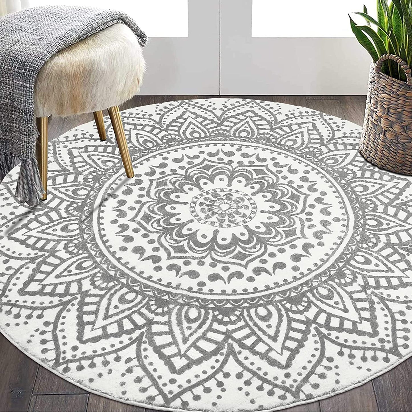 5.25 Ft Large Round Area Rug