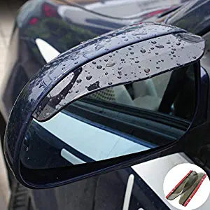 2 Pcs Rear View Mirror visor Side Mirror Rain Guard Carbon Fiber Mirror Rain (black)