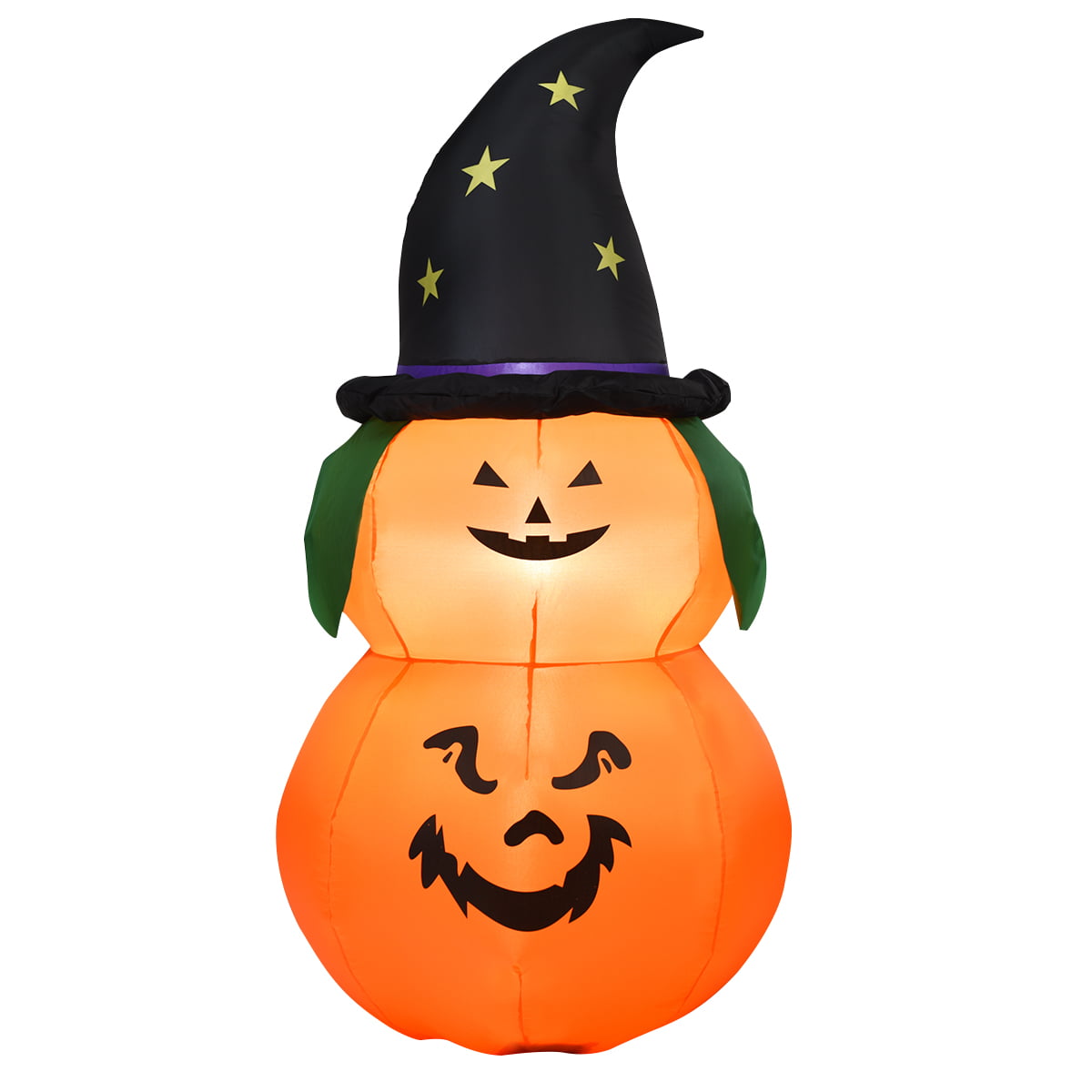 5' Inflatable Halloween Witch Hat Pumpkin  w/ LED Light