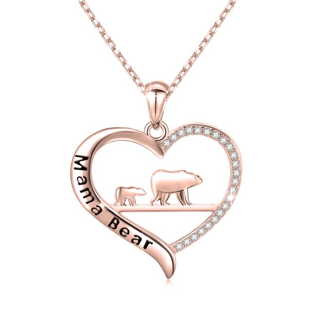 Mama Bear Necklace Perfect Gift for Wife/Mom Mother's Day Gift-Rose Gold 1