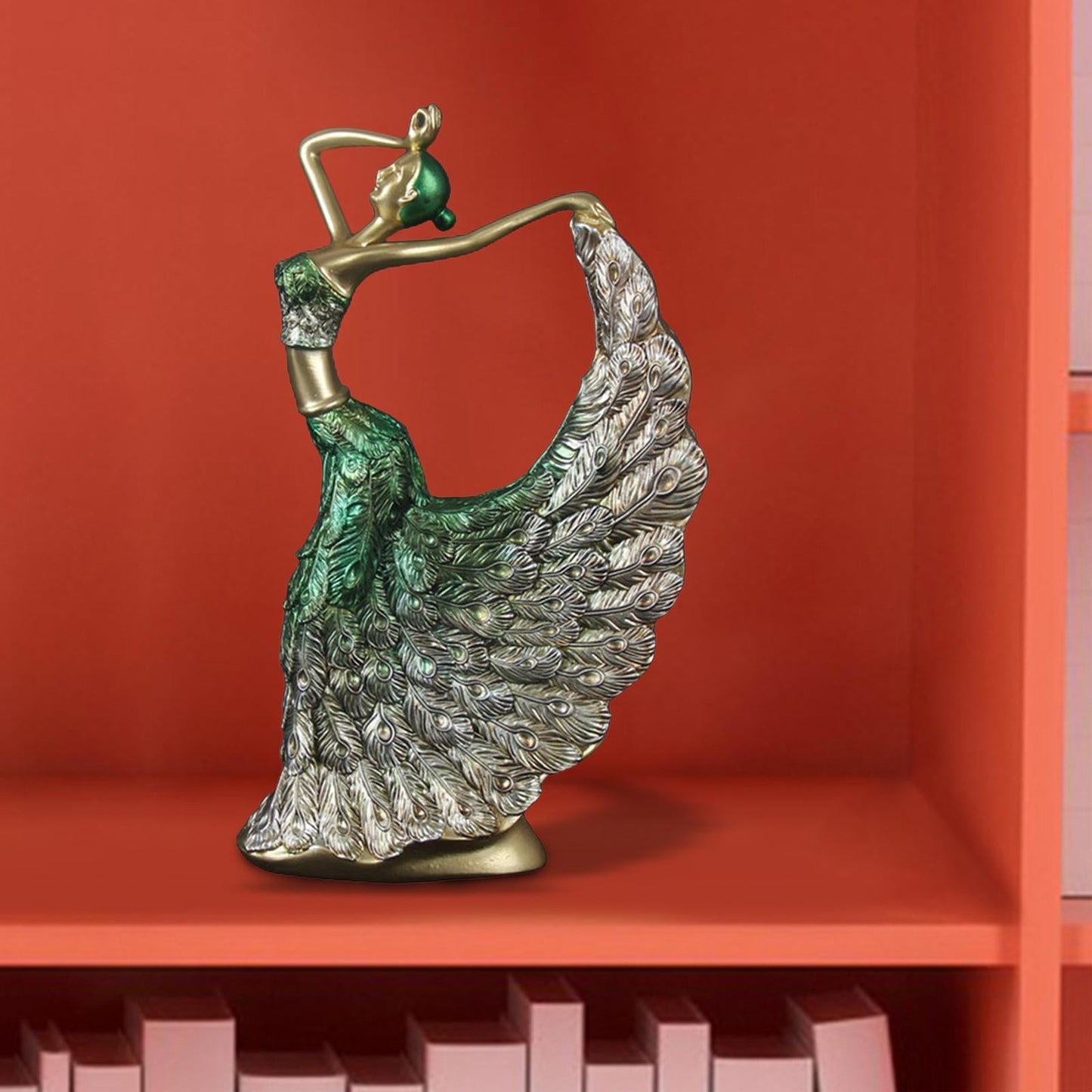 Peacock Dancer Figurine Art Statue Home Decoration