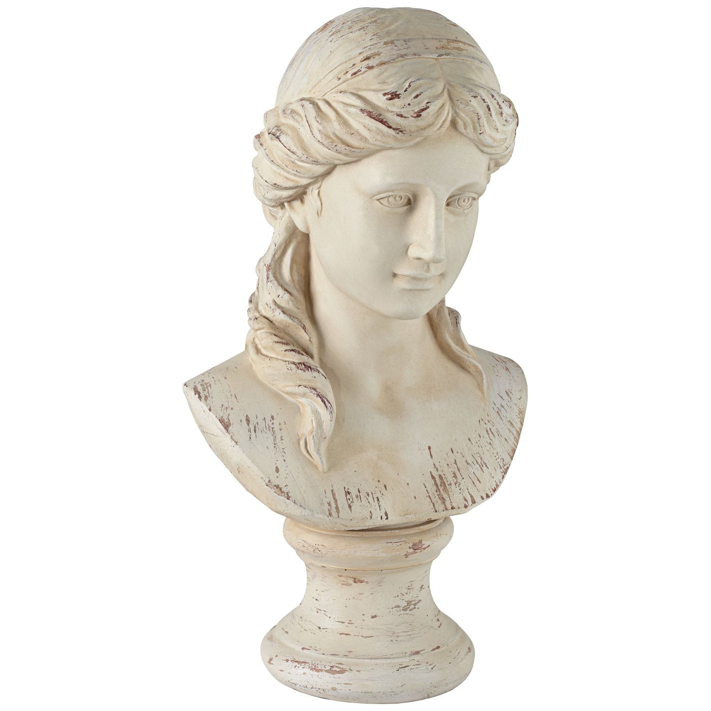 Classic Greek 17 1/2" High Antique White Bust Sculpture